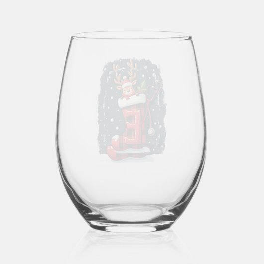 Christmas  wijnglas zonder voet (Achterkant)