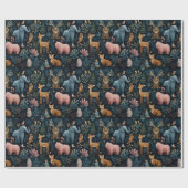 Christmas Wild Animals Wrapping Paper Cadeaupapier (Vlak)