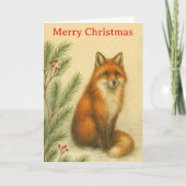 Christmas Wildlife Red Fox Holiday  Feestdagen Kaart (Voorkant)