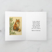 Christmas Wildlife Red Fox Holiday  Feestdagen Kaart (Binnen)