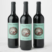 Christmas Wine Bottle Label customizable Wijn Etiket (Flessen)