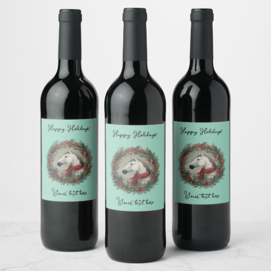 Christmas Wine Bottle Label customizable  Wijn Etiket (Flessen)