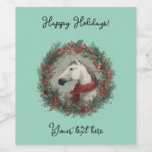 Christmas Wine Bottle Label customizable Wijn Etiket (Enkel label)