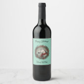 Christmas Wine Bottle Label customizable  Wijn Etiket (Voorkant)