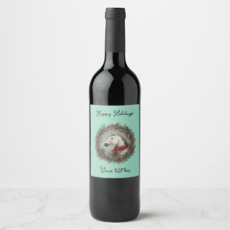 Christmas Wine Bottle Label customizable  Wijn Etiket