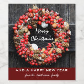 Christmas Wine Bottle Label Set Wijn Etiket (Enkel label)