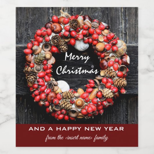 Christmas Wine Bottle Label Set Wijn Etiket (Enkel label)