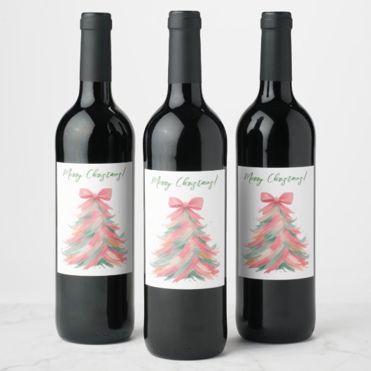 Christmas Wine Bottle Label Wijn Etiket (Flessen)