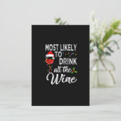 Christmas Wine Drinking, Most Likely To Drink All Kaart (Staand voorkant)