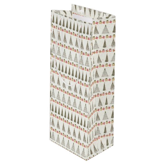 Christmas Wine Gift Bag Wijn Cadeautas (Voorkant Gekanteld)