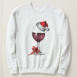 Christmas Wine Glass Graphic, Santa's Pet Print Trui