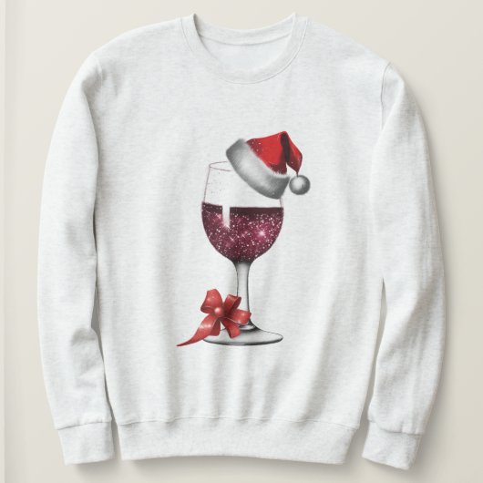 Christmas Wine Glass Graphic, Santa's Pet Print Trui (Design voorkant)