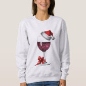 Christmas Wine Glass Graphic, Santa's Pet Print Trui (Voorkant)