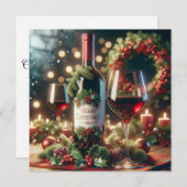 Christmas Wine Holiday Kaart (Voorkant / Achterkant)