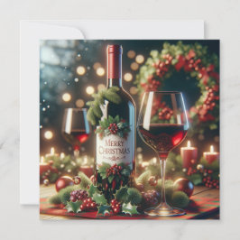 Christmas Wine Holiday Kaart