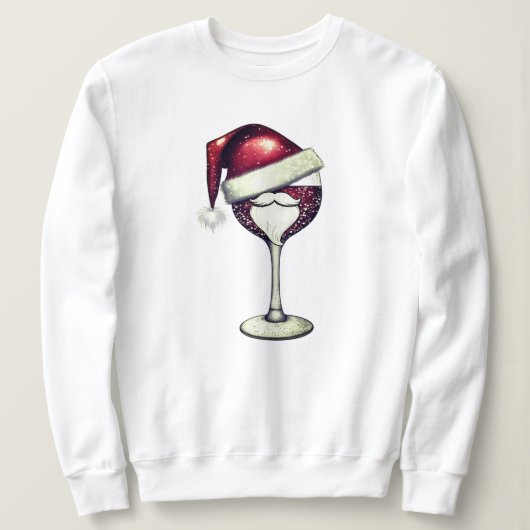 Christmas Wine Shirt Santa Wijnglas Tshirt (Design voorkant)
