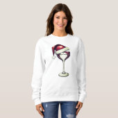 Christmas Wine Shirt Santa Wijnglas Tshirt (Voorkant volledig)