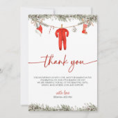 Christmas Winter Baby shower Dank u kaart (Voorkant)