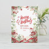 Christmas Winter Berry Krans Feestdagenkaart (Staand voorkant)