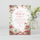 Christmas Winter Berry Krans Kaart (Staand voorkant)