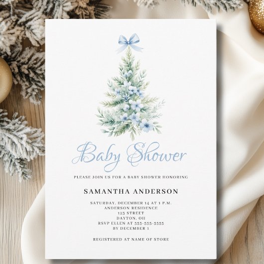 Christmas Winter Boy Baby shower Kaart