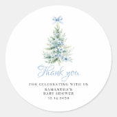 Christmas Winter Boy Baby shower Ronde Sticker (Voorkant)
