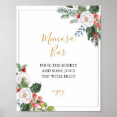 Christmas Winter Bridal Shower Mimosa Bar Sign Poster (Voorkant)