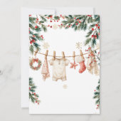  Christmas Winter Clothesline Santa Baby Shower Kaart (Achterkant)
