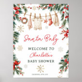  Christmas Winter Clothesline Santa Baby Shower Poster (Voorkant)