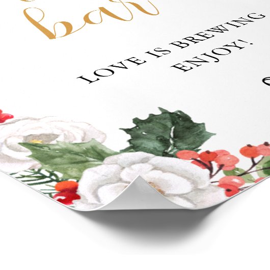 Christmas Winter Coffee Bar Table Sign Poster (Hoek)