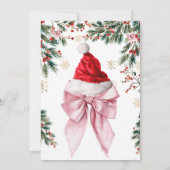 Christmas Winter Coquette Bow Santa Baby Shower Kaart (Achterkant)