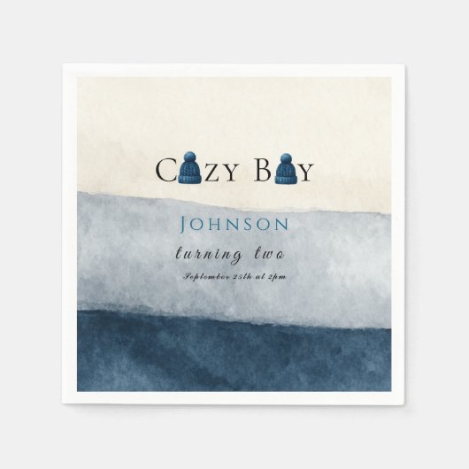 christmas winter cozy boy turning two servet (Voorkant)