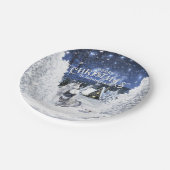 Christmas Winter Fairy Tale, Wolves in Snow - Papieren Bordje (Gekanteld)