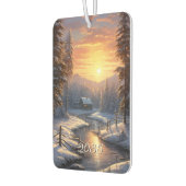 Christmas Winter Forest River Sun Rise Luchtverfrisser (Links)