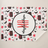 CHRISTMAS WINTER GIFTS EN SNOWFLAKMONOGRAM SHERPA DEKEN (Voorkant (horizontaal))