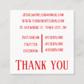 CHRISTMAS WINTER GIFTS EN SNOWFLAKMONOGRAM VIERKANTE VISITEKAARTJE (Achterkant)