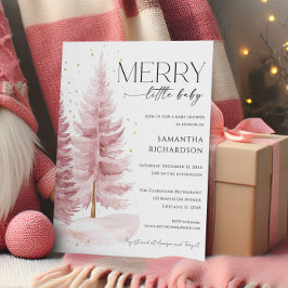 Christmas Winter Girl Merry Little Baby Shower Kaart