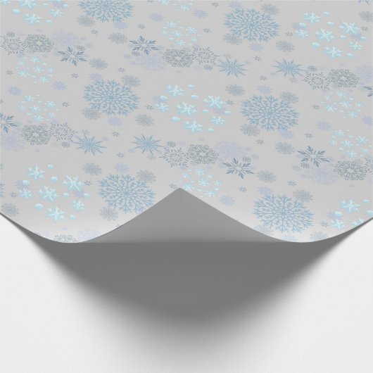 Christmas Winter Hanukkah Snowflake design Cadeaupapier (Hoek)
