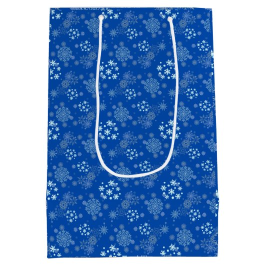 Christmas Winter Hanukkah Snowflake design  Medium Cadeauzakje (Achterkant)