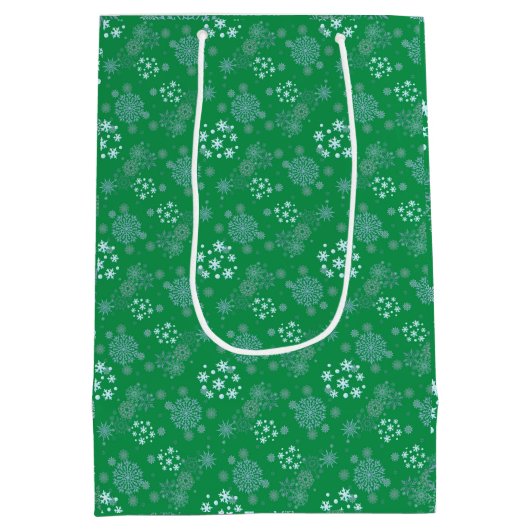 Christmas Winter Hanukkah Snowflake design  Medium Cadeauzakje (Achterkant)