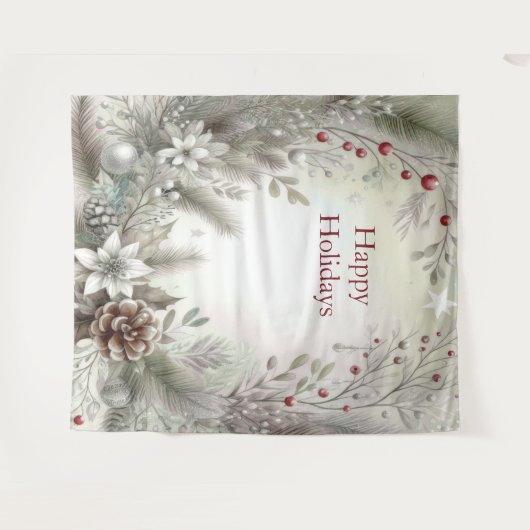 Christmas Winter Holiday Backdrop Wandkleed (Voorkant (horizontaal))