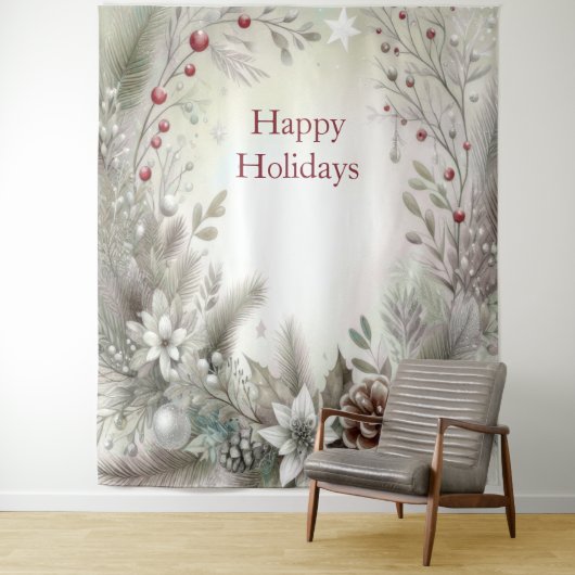 Christmas Winter Holiday Backdrop Wandkleed (In situ)