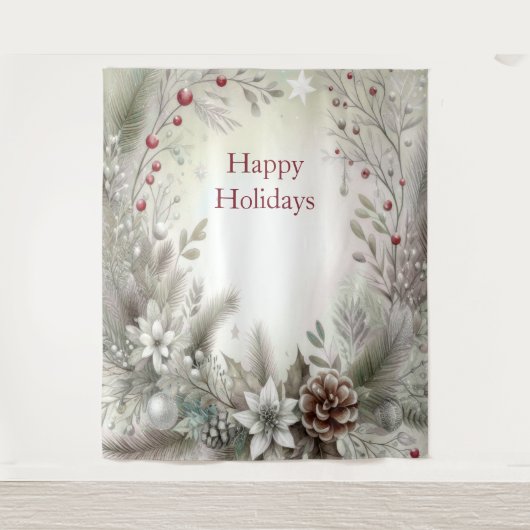 Christmas Winter Holiday Backdrop Wandkleed (Voorkant)