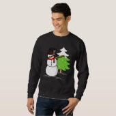 Christmas winter holiday dabbing snowman trui (Voorkant volledig)