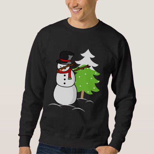 Christmas winter holiday dabbing snowman trui (Voorkant)