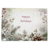 Christmas Winter Holiday Gift Bag Groot Cadeauzakje (Achterkant)