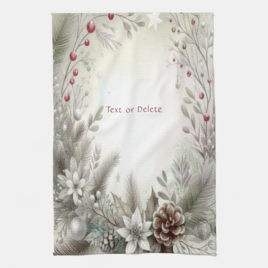 Christmas Winter Holiday Kitchen Towel Theedoek (Verticaal)