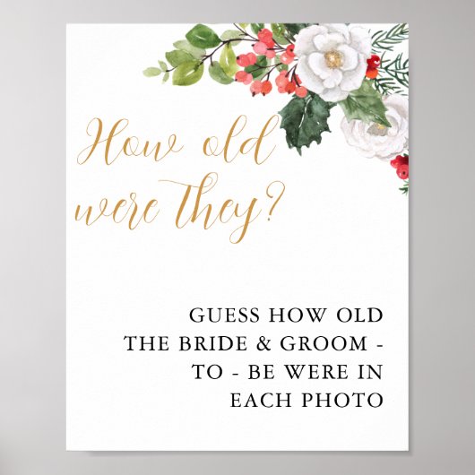 Christmas Winter How Old Were They Bridal Shower Poster (Voorkant)