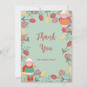 Christmas Winter Lamb Floral Border Illustration Bedankkaart (Voorkant)