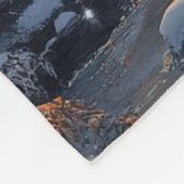 Christmas Winter Log Cabin Snow River Sun Fleece Deken (Hoek)